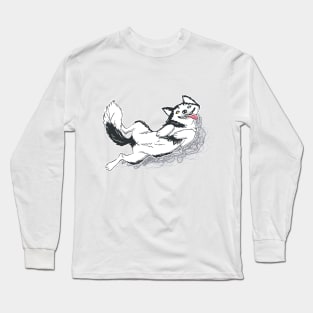 Smiling Husky Long Sleeve T-Shirt